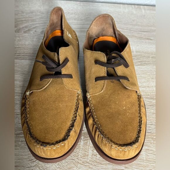 Men's Tan Suede Boat Shoes - Picture 3 of 12